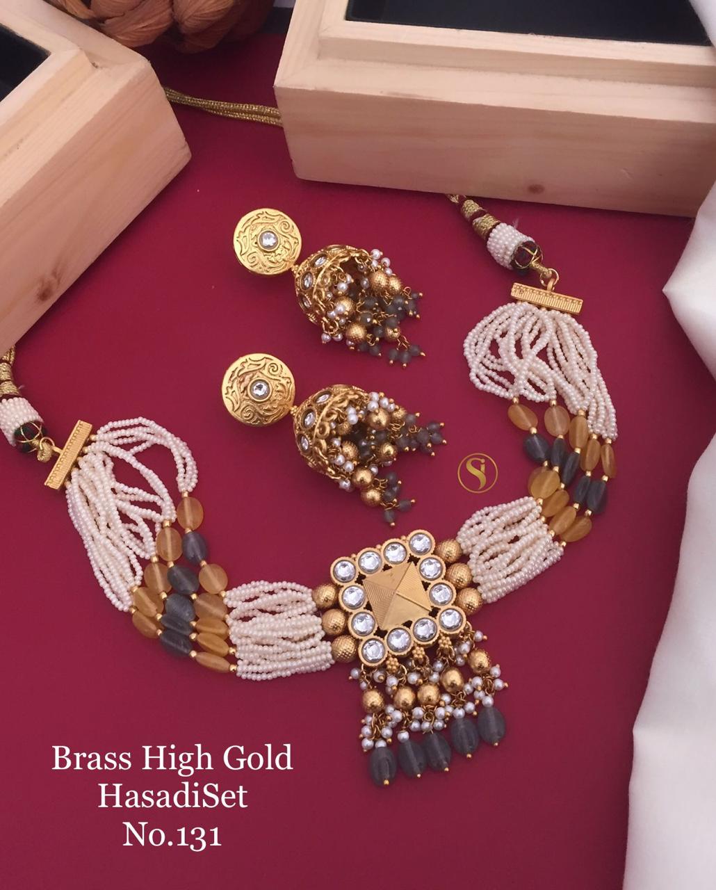 131 BH Designer Brass High Gold Hasadi Set Dokiya Set Wholesale Online
